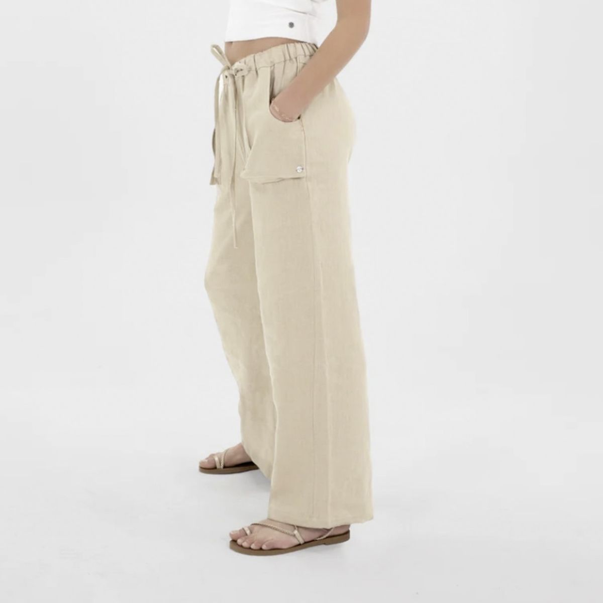 RAINDOOR - Pantalón Lino Mujer Raindoor