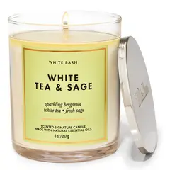 BATH & BODY WORKS - Vela Mediana White Tea Y Sage