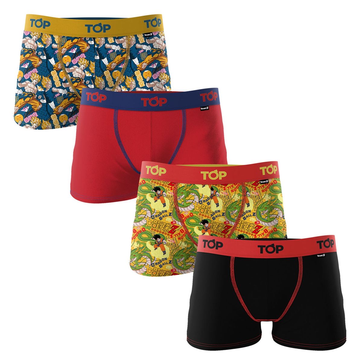 TOP - Pack de 4 Boxer Algodón Niño Dragon Ball Z Top