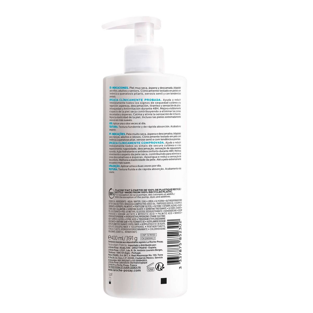 LA ROCHE POSAY - Loción Hidratante Lipikar Urea 10% 400 Ml La Roche Posay