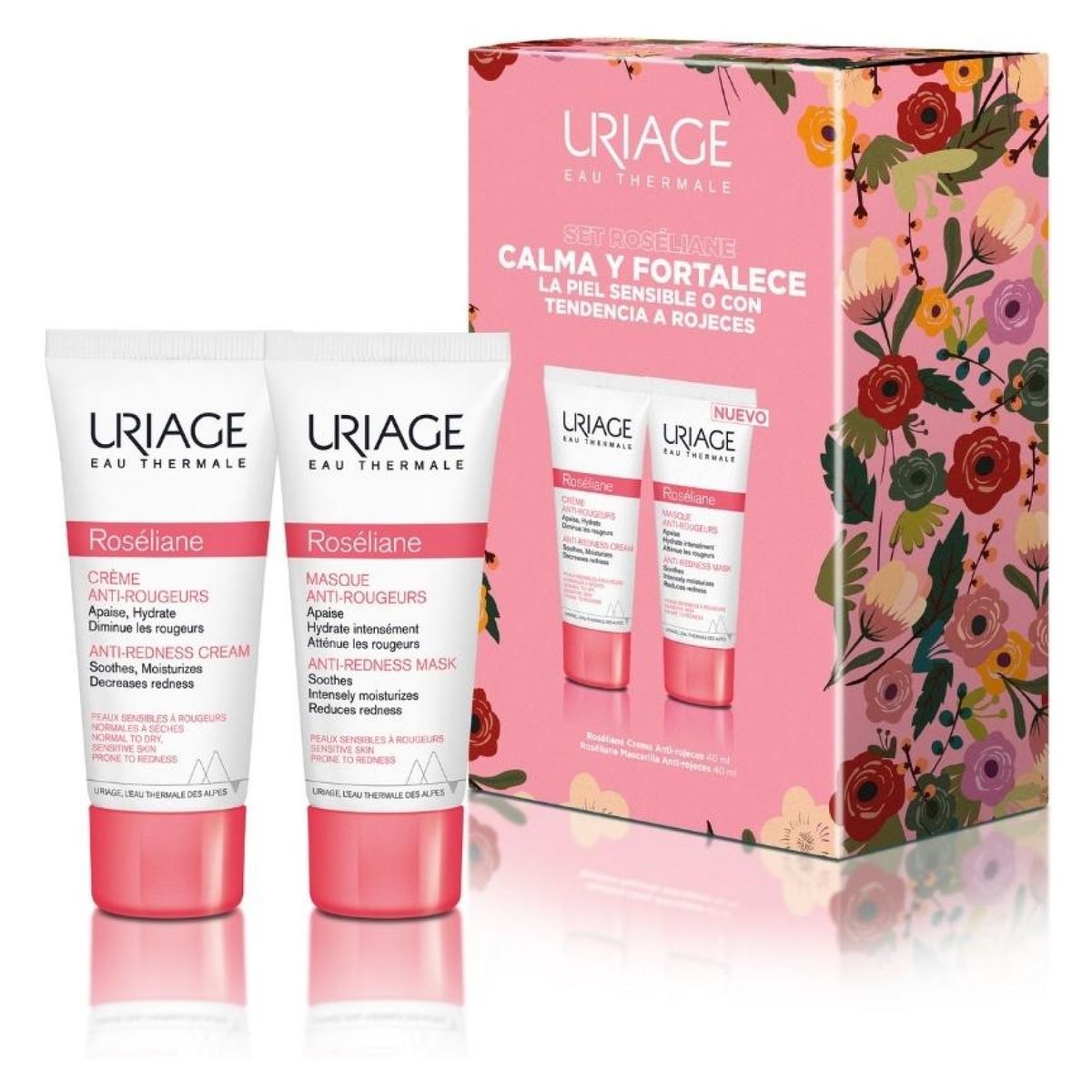 URIAGE - Pack Roséliane Crema Anti-rojeces 40ml+Agua Micelar Termal Pieles Sensibles 100ml Uriage
