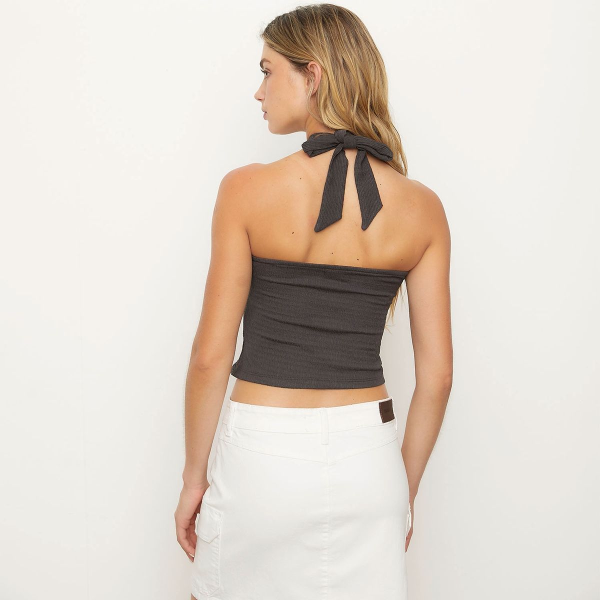 SYBILLA - Top Halter Fruncido Mujer Sybilla