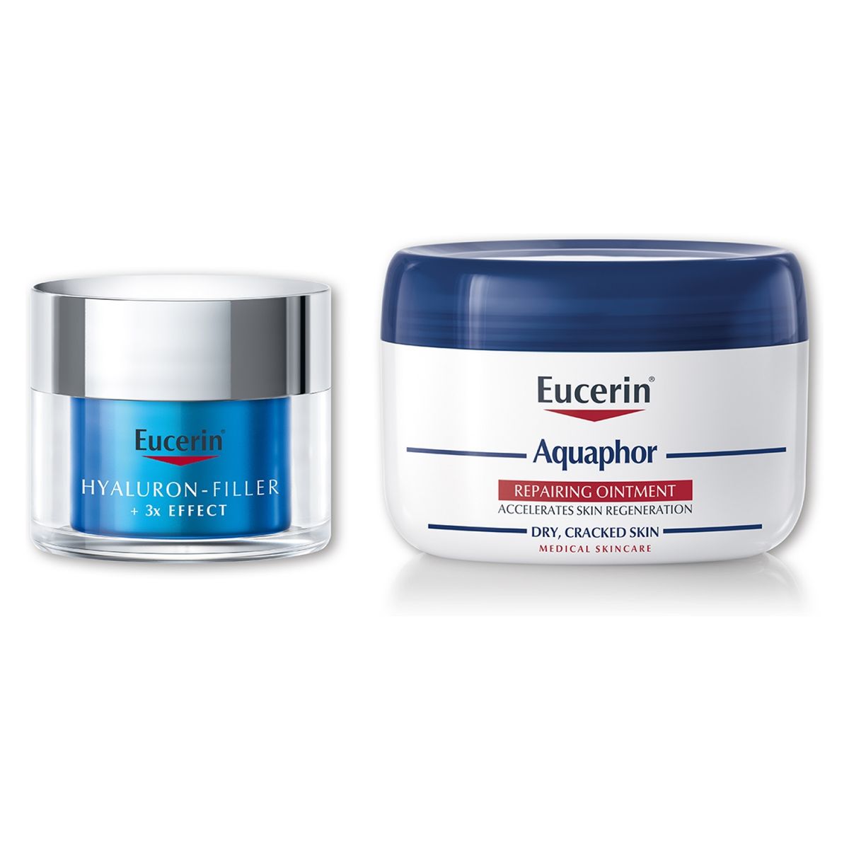 EUCERIN - Set Rutina Nocturna Hyaluron Filler Crema Facial Noche Ultra Light Aquaphor 110ml EUCERIN