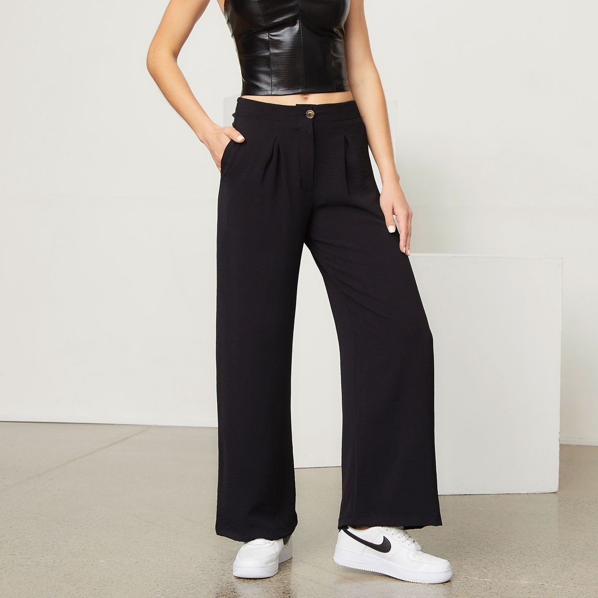 SYBILLA - Pantalón Regular Tiro Alto Mujer Sybilla