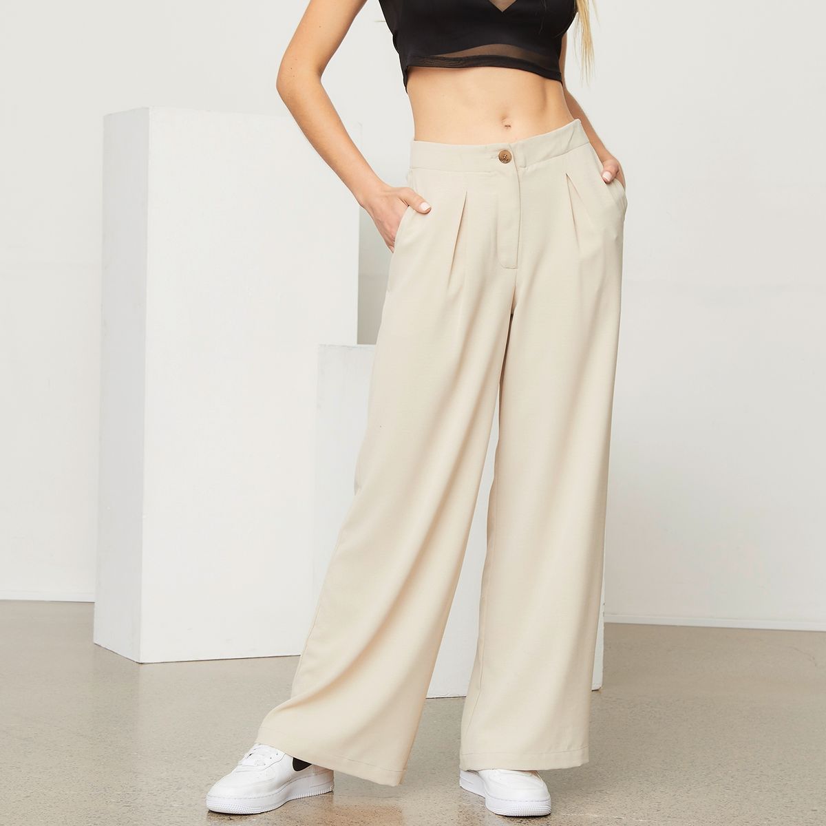 SYBILLA - Pantalón Regular Tiro Alto Mujer Sybilla