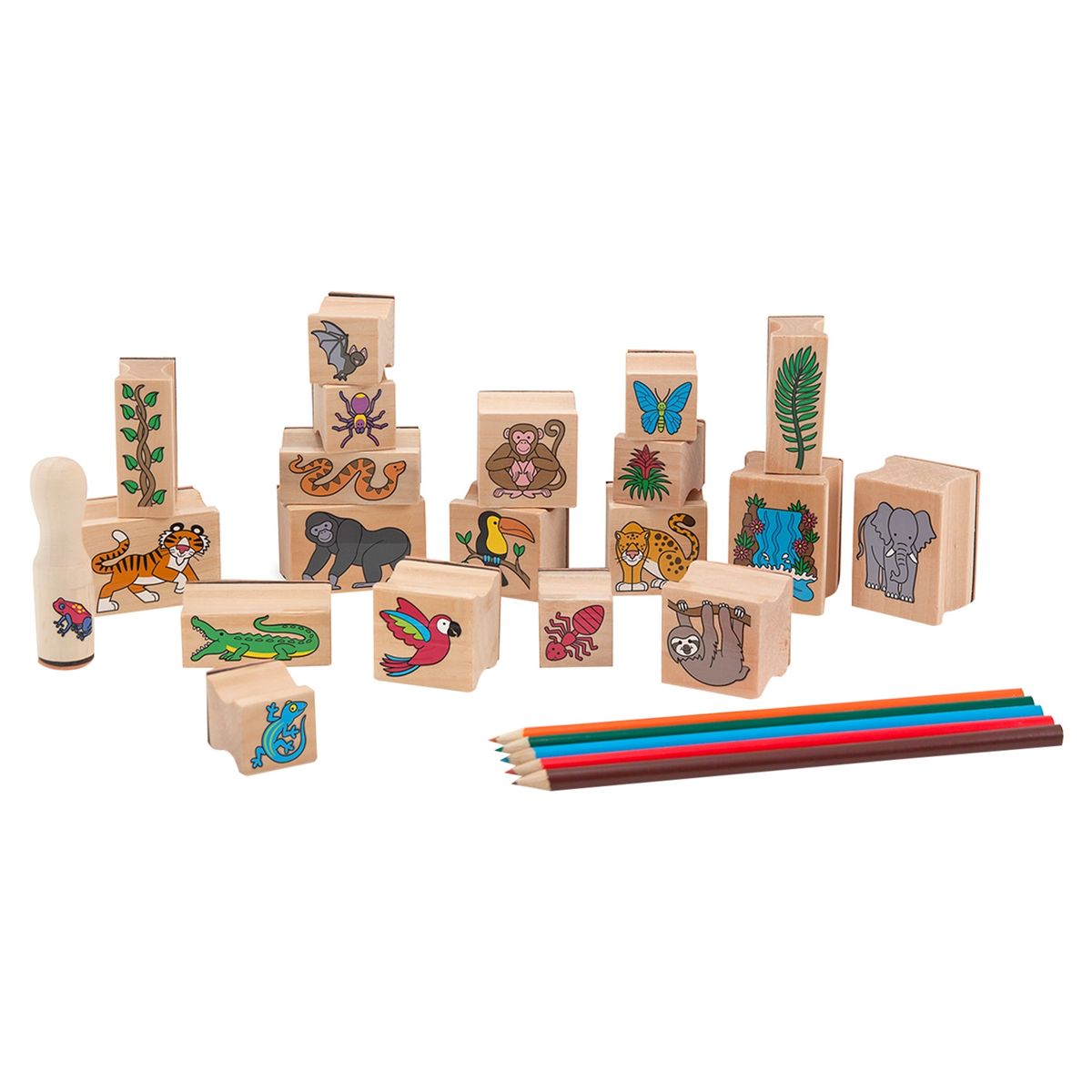 MELISSA & DOUG - Caramba Stamps Madera Animales Salvajes
