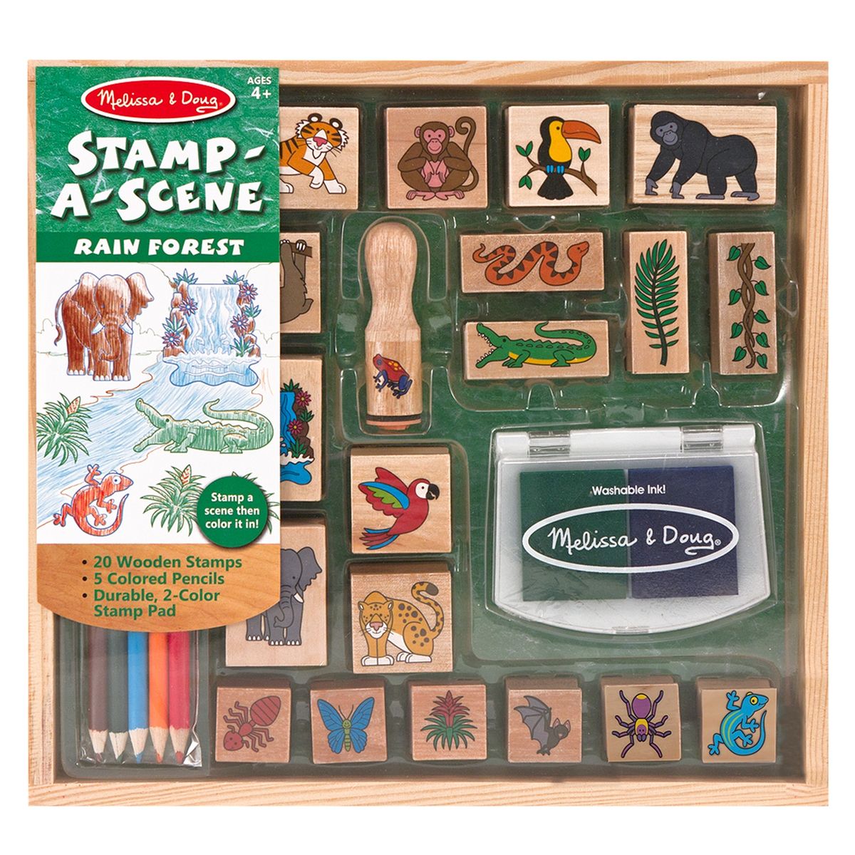 MELISSA & DOUG - Caramba Stamps Madera Animales Salvajes