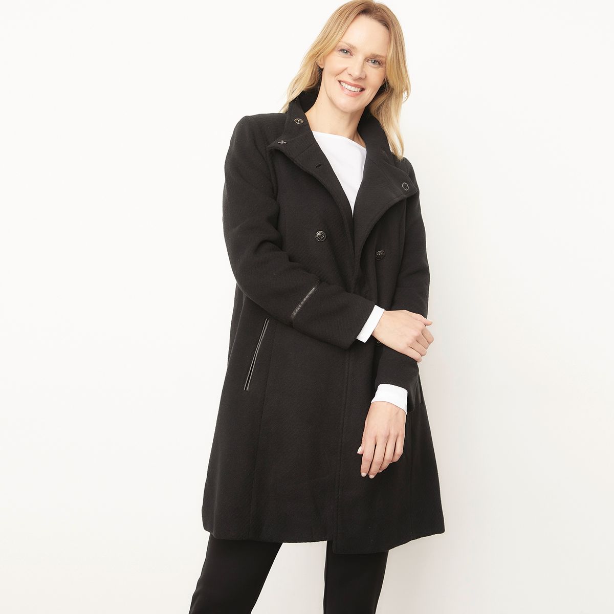 S COCCI - Abrigo Largo Detalles Ecocuero Mujer S Cocci