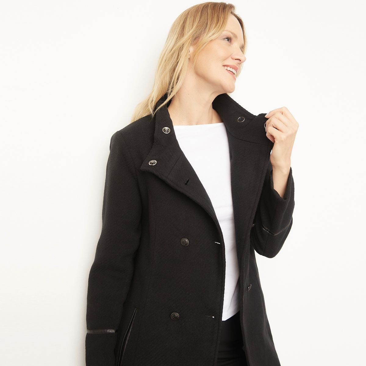 S COCCI - Abrigo Largo Detalles Ecocuero Mujer S Cocci