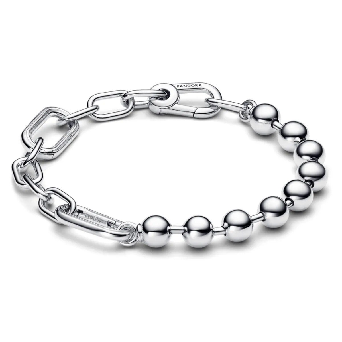 PANDORA - Pulsera De Eslabones Y Cuentas En Plata Mujer Pandora