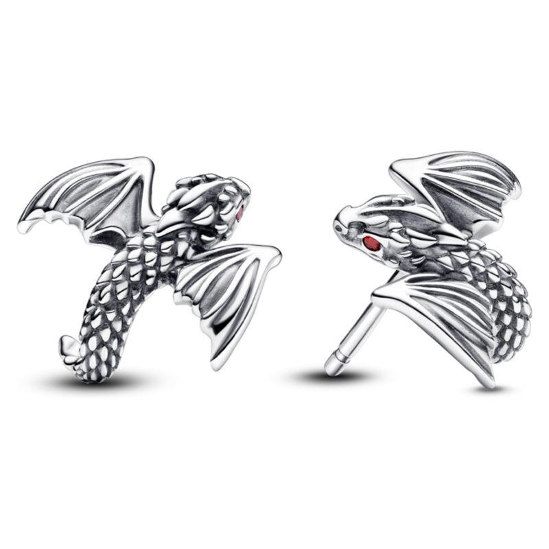 PANDORA - Aretes De Botón Dragón Curvado De Juego De Tronos Mujer Pandora