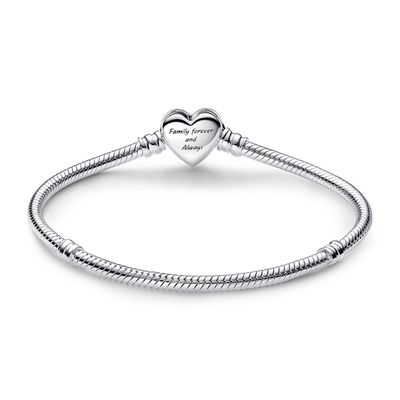 Imagen 2 del producto Pulsera de Plata Con Broche de Corazon Infinito Mujer