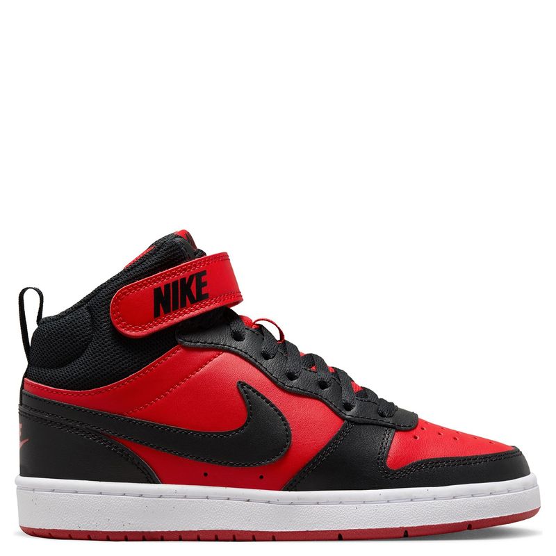 NIKE - Court Borough Zapatilla Urbana Niño Cuero Rojo (34.5 a 37.5) Nike