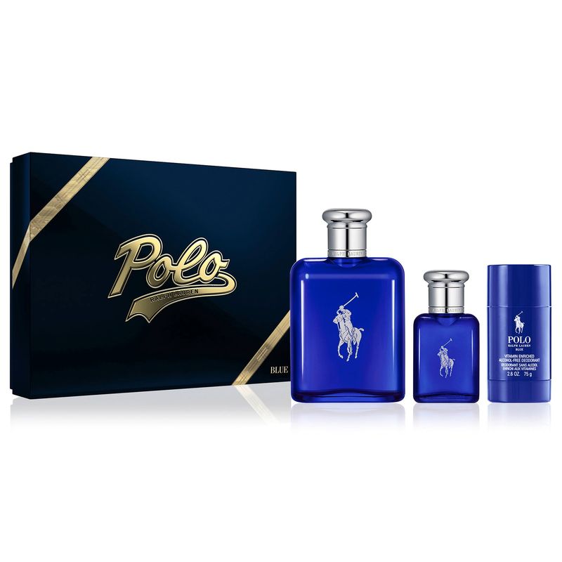 RALPH LAUREN - Set Perfume Hombre Polo Blue Edt 125Ml + 40Ml + Desodorante 75 Gr Polo Ralph Lauren