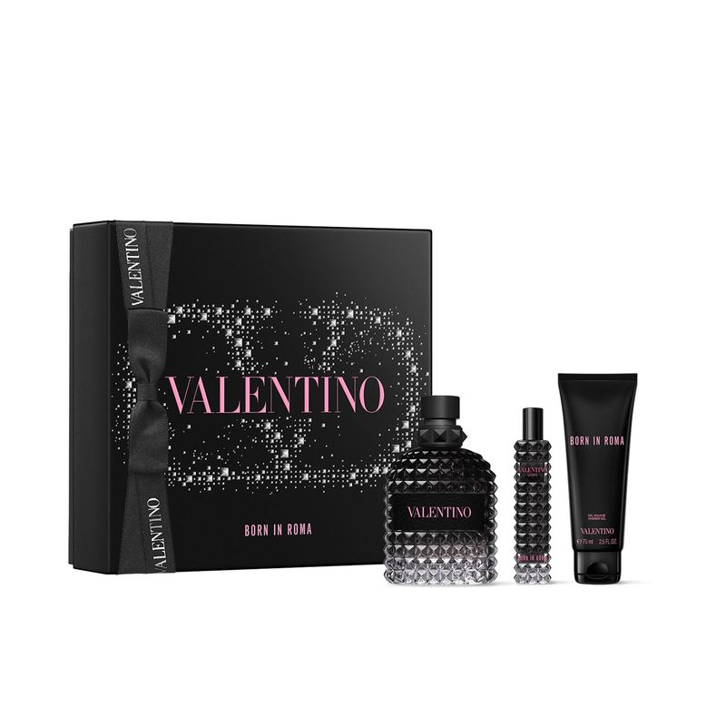 VALENTINO - Set Perfume Hombre Born In Roma Uomo EDT 100 ml + 15 ml + Shower Gel 75 ml Valentino
