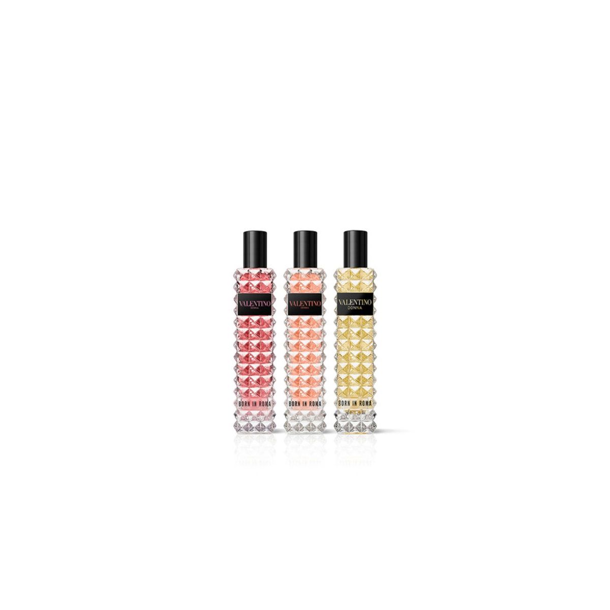 VALENTINO - Set Perfume Mujer Born in Roma Donna EDP Yellow 15 ml + Pink 15 ml + Coral 15 ml Valentino