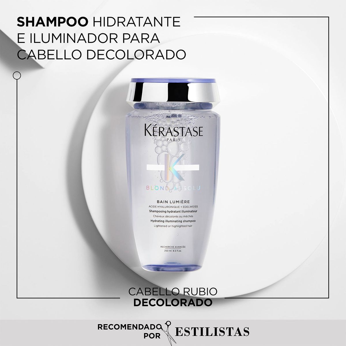 KERASTASE - Set Reparación Cabello Rubio o Decolorado Blond Absolu Shampoo 80ml + Acondicionador 75ml + Aceite Huile Cicaextreme 50ml Kerastase