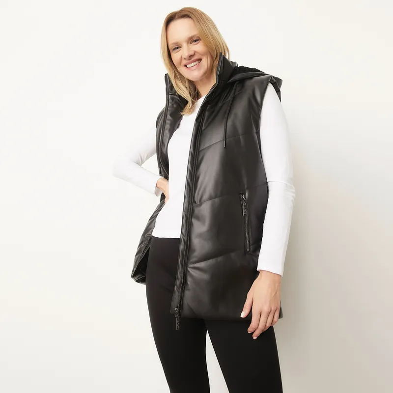 S COCCI - Parka Sin Mangas Ecocuero Mujer S. Cocci