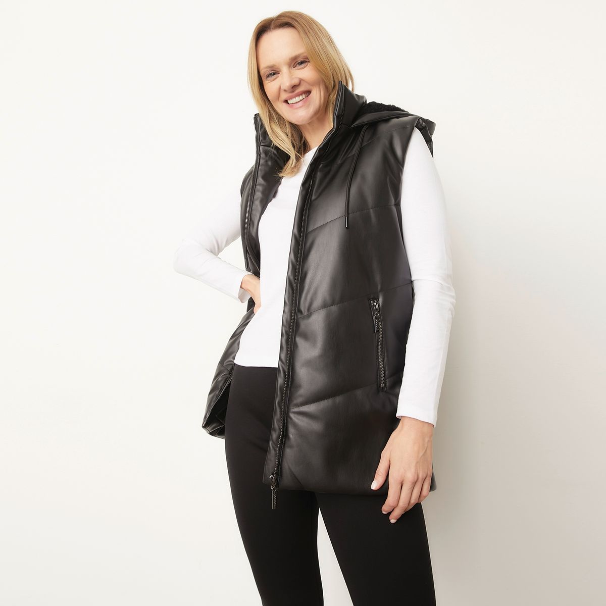 S COCCI - Parka Sin Mangas Ecocuero Mujer S. Cocci