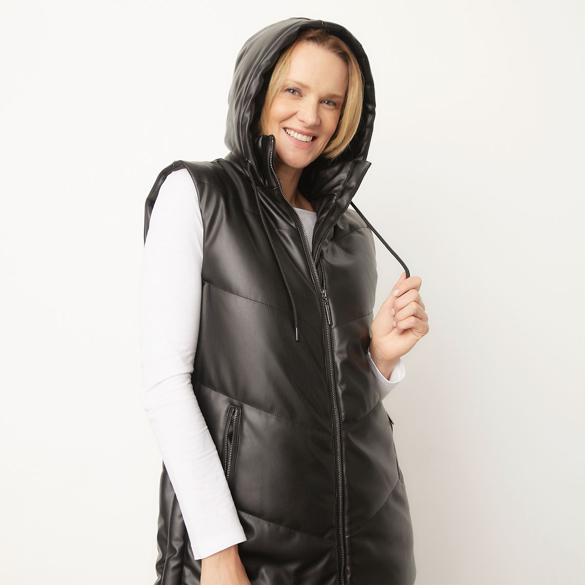 S COCCI - Parka Sin Mangas Ecocuero Mujer S. Cocci