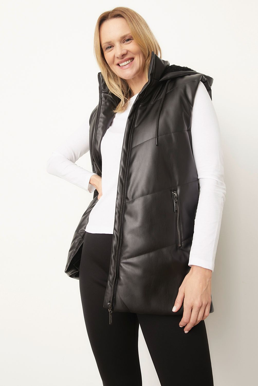 S COCCI - Parka Sin Mangas Ecocuero Mujer S. Cocci