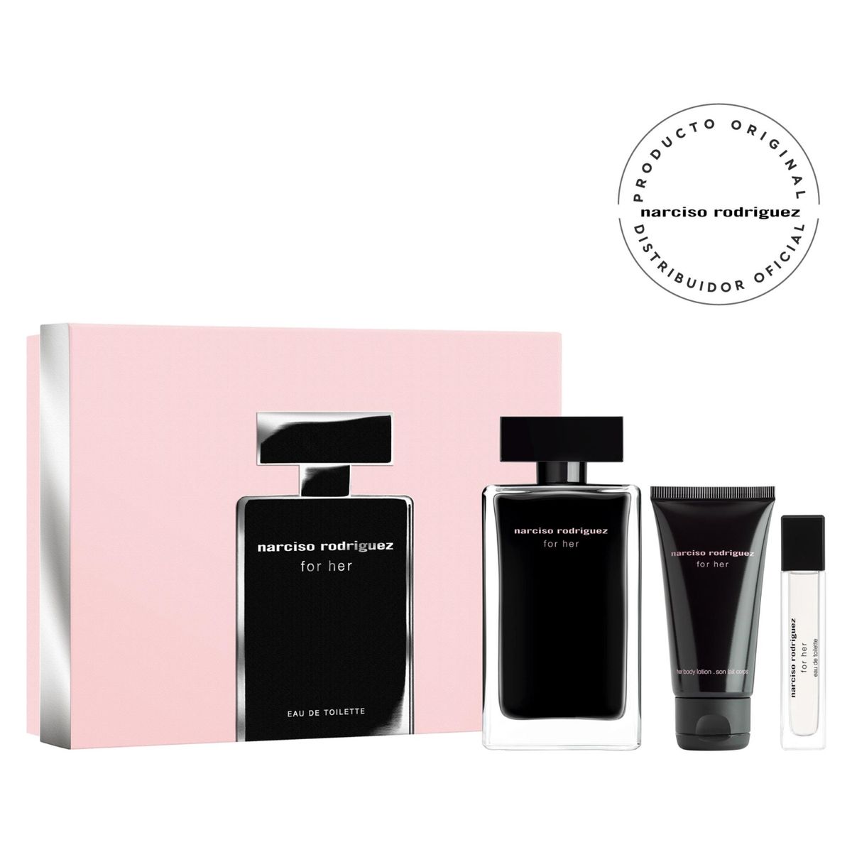 NARCISO RODRIGUEZ - Set Perfume Mujer For Her Edt 100Ml + 10Ml + Body Lotion 50Ml Narciso Rodriguez