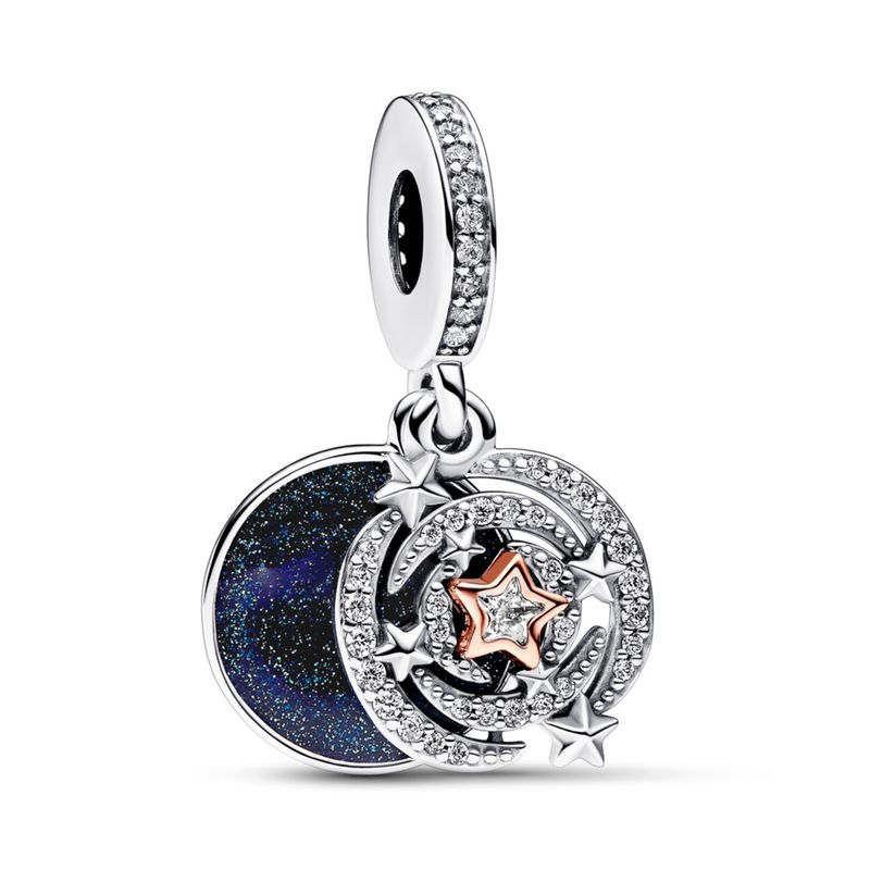 PANDORA - Charm Colgante Doble Estrella Fugaz En Dos Tonos Mujer Pandora