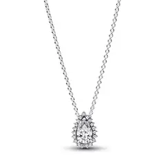 PANDORA - Collar Halo Pera Brillante Mujer