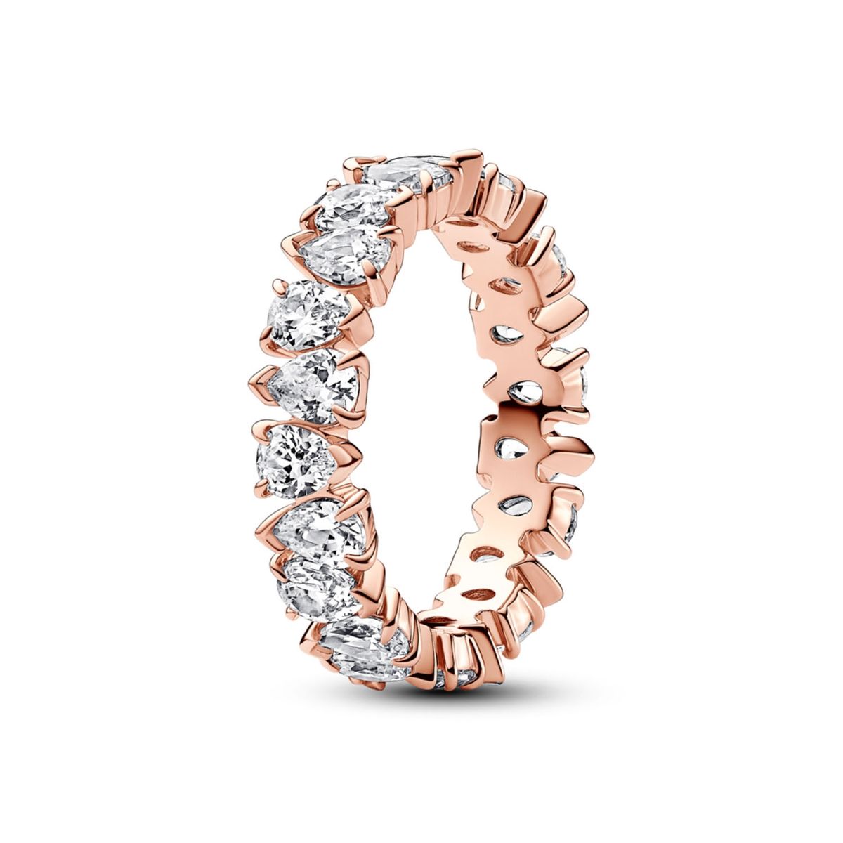 PANDORA - Anillo Banda Brillante Alterna Mujer Pandora