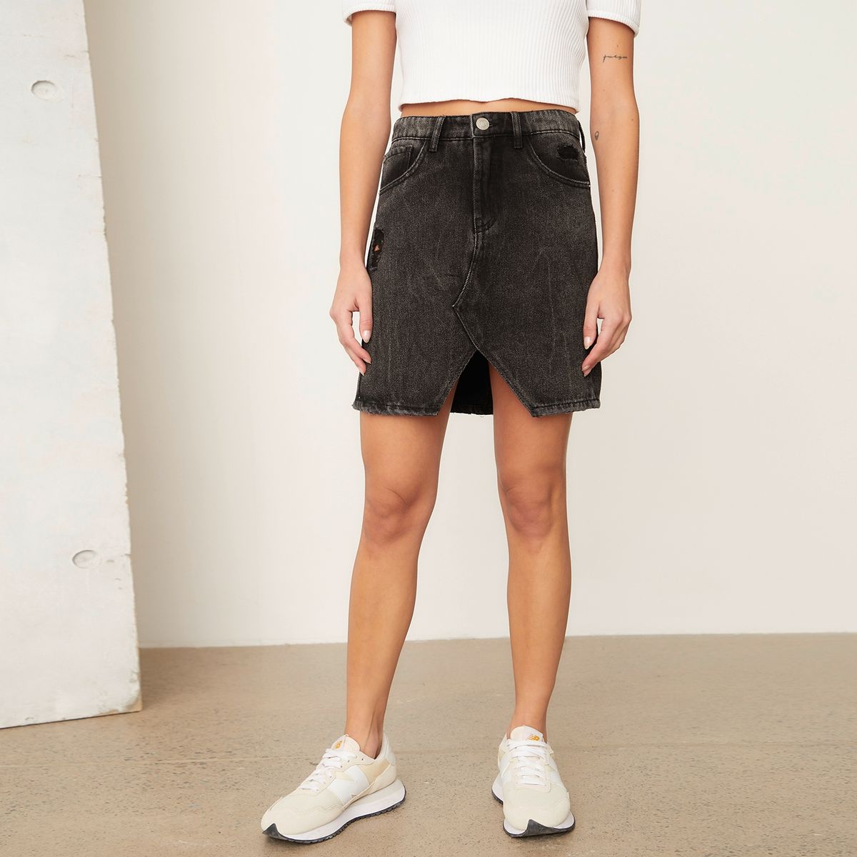 AMERICANINO - Falda Corta Americanino Algodón Diseño Liso Mujer