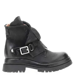 AS 98 - Botín Biker Mujer Cuero Negro