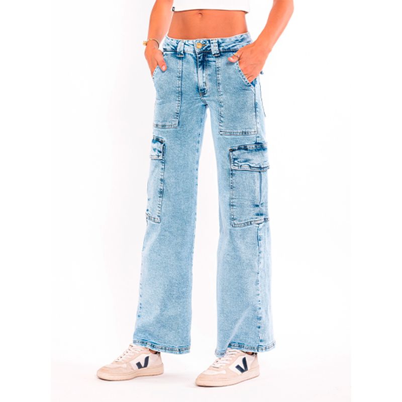 RAINDOOR - Jeans Straight Tiro Medio Mujer Raindoor