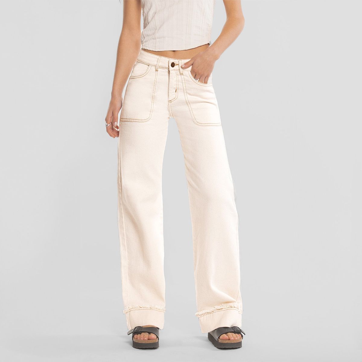 RAINDOOR - Jeans Recto Tiro Medio Mujer Raindoor