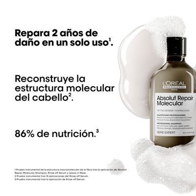 Imagen 2 del producto Shampoo Reparación Molecular Absolut Repair Molecular 300ml L'Oréal Professionnel