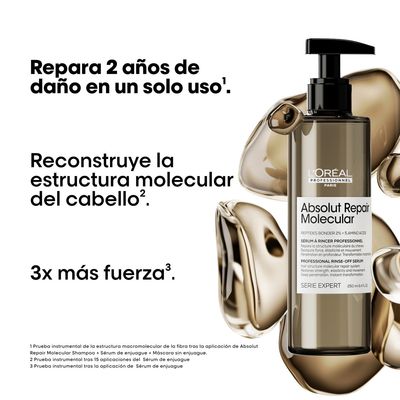 Imagen 2 del producto Tratamiento Liquido Sérum Con Aclarado Reparación Molecular Profunda Cabello Dañado Absolut Repair Molecular 250Ml