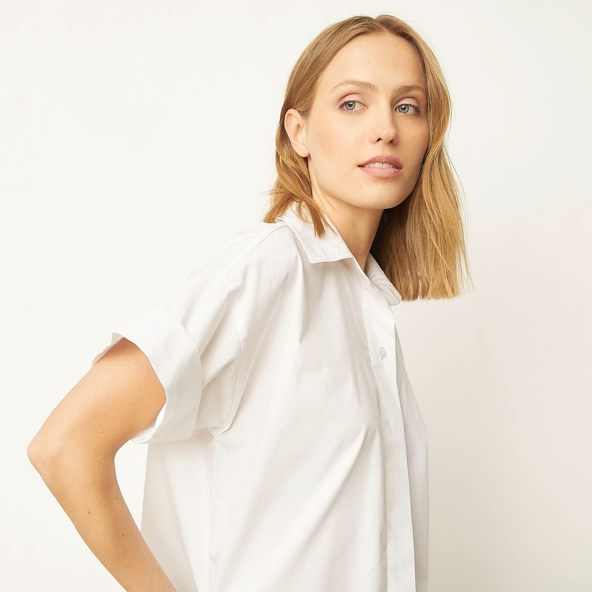 BASEMENT - Blusa Manga Corta Algodón Mujer Basement