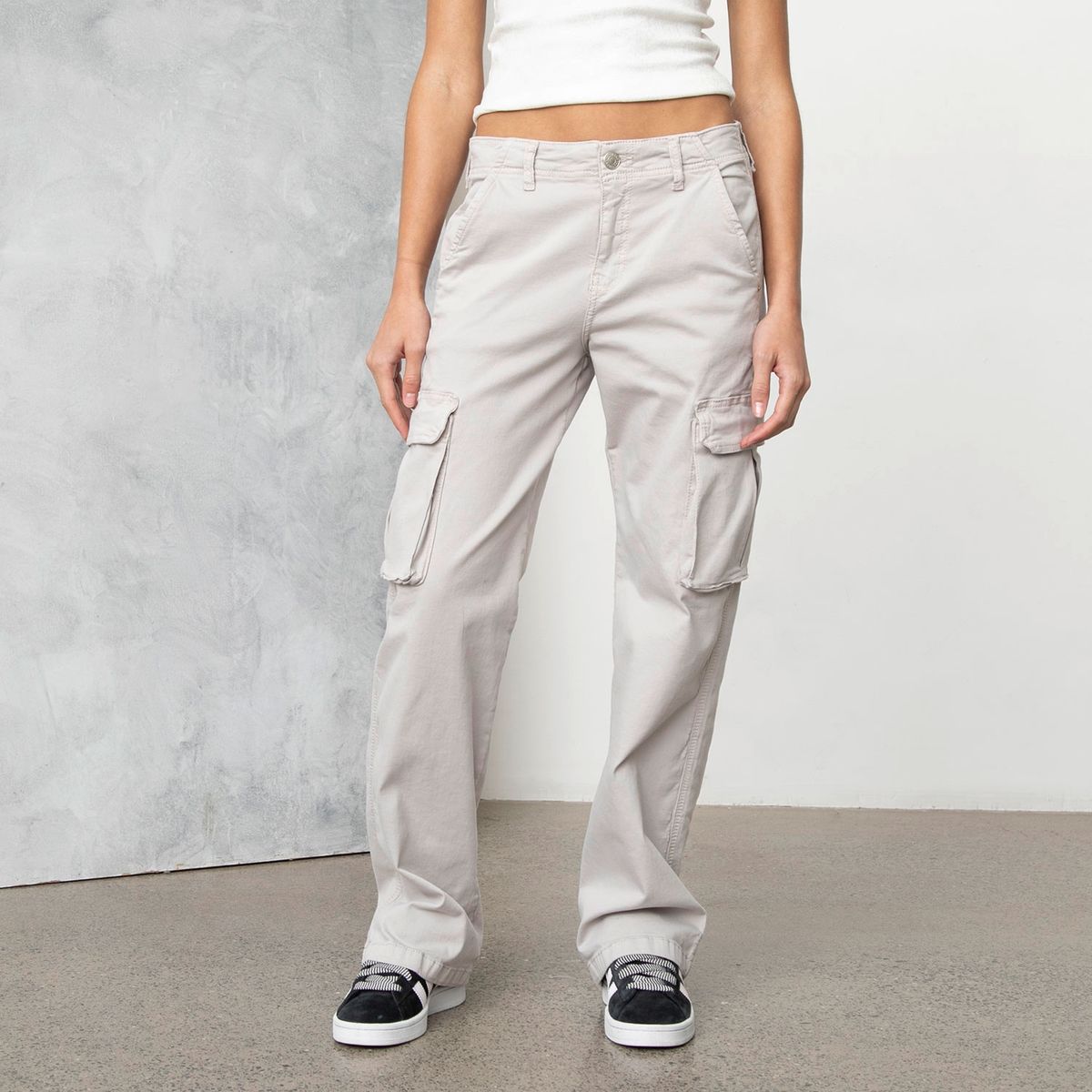 AMERICANINO - Jeans Cargo Tiro Medio Mujer Americanino