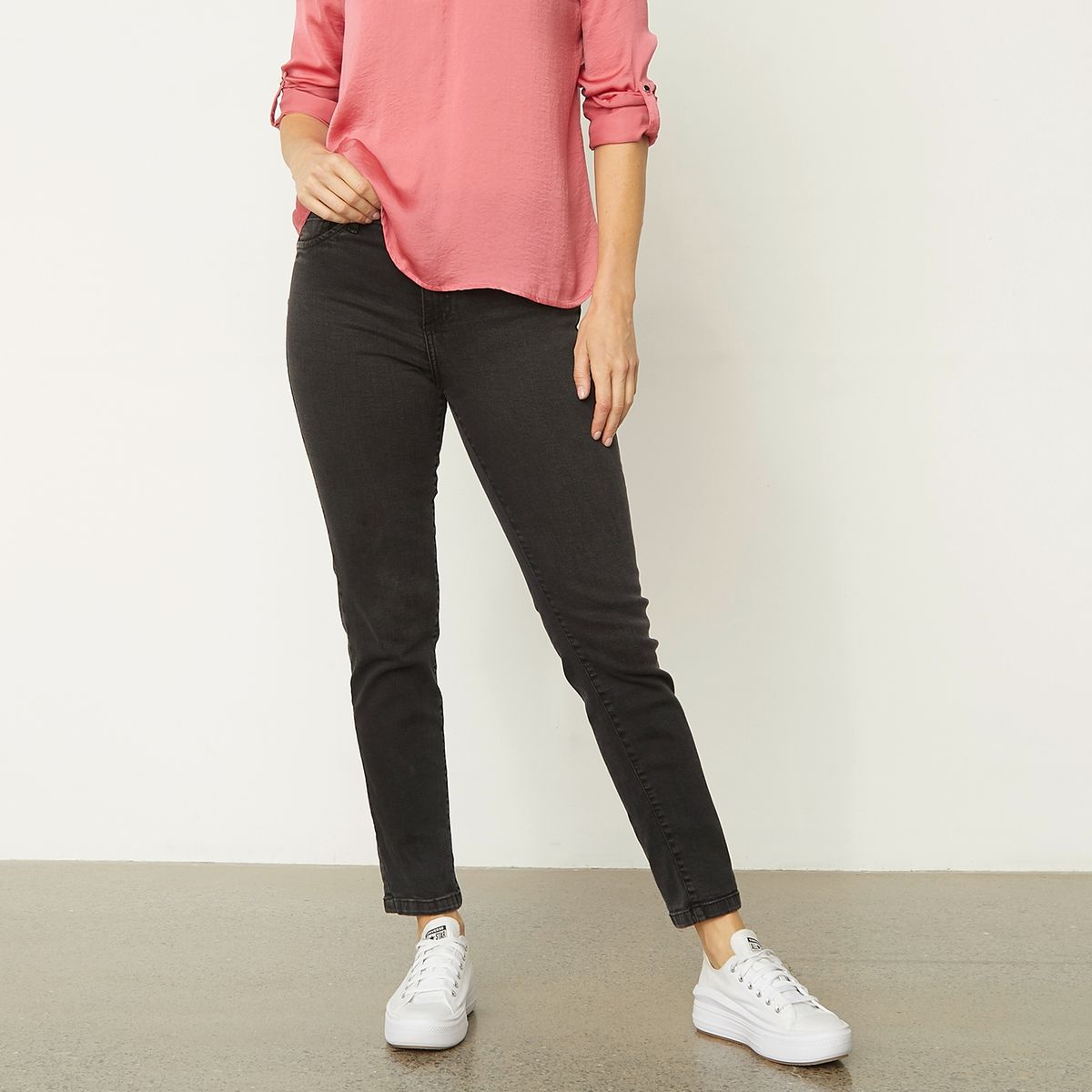 S COCCI - Jeans S.cocci Recto Tiro Alto Mujer Algodón Casual