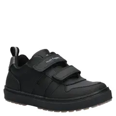 HUSH PUPPIES - Zapatilla Escolar Unisex Cuero Negro (30 a 34)