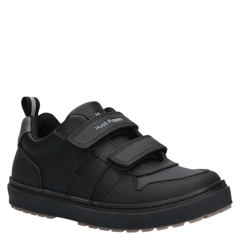 Zapatilla Escolar Unisex Niño Cuero Negro (26 a 29)