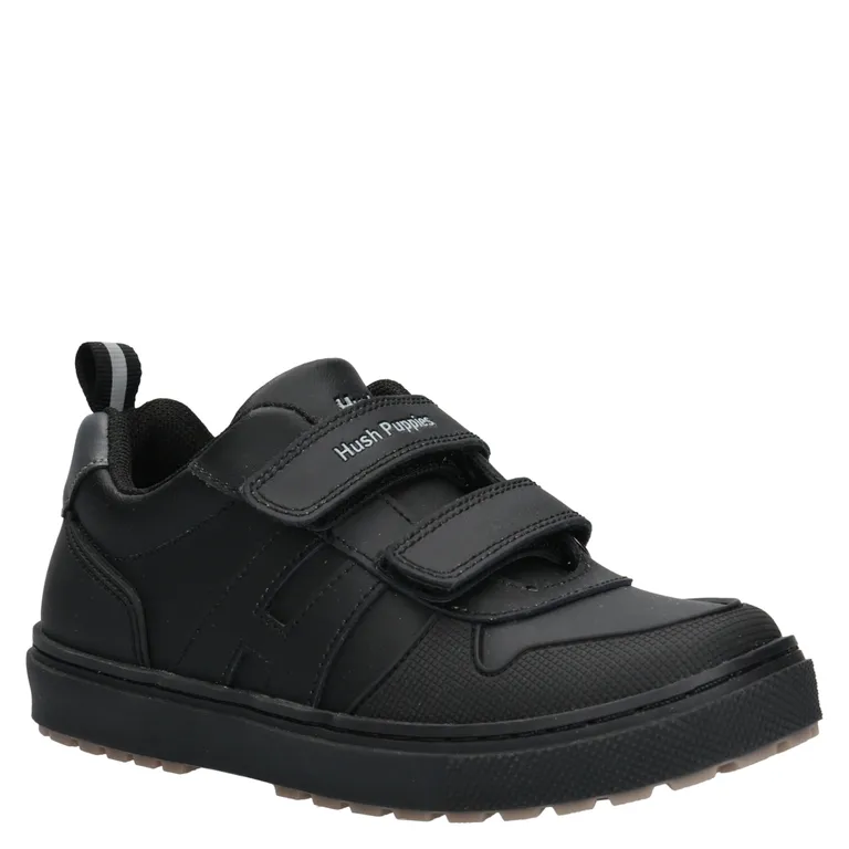 Zapatilla Escolar Unisex Niño Cuero Negro (26 a 29)