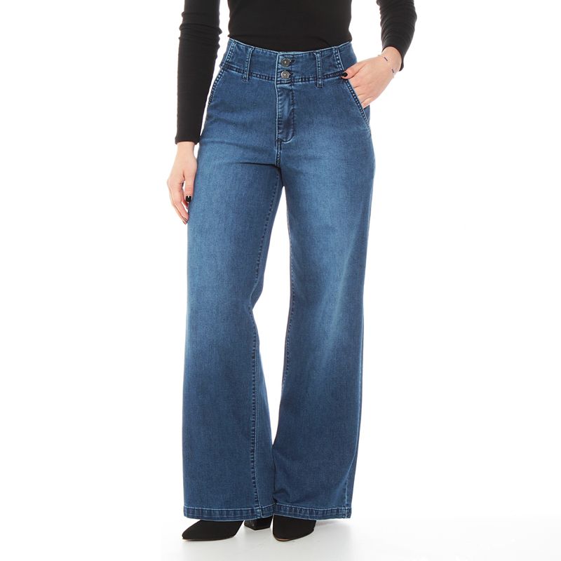 WADOS - Jeans Wide Leg Tiro Alto Mujer Wados