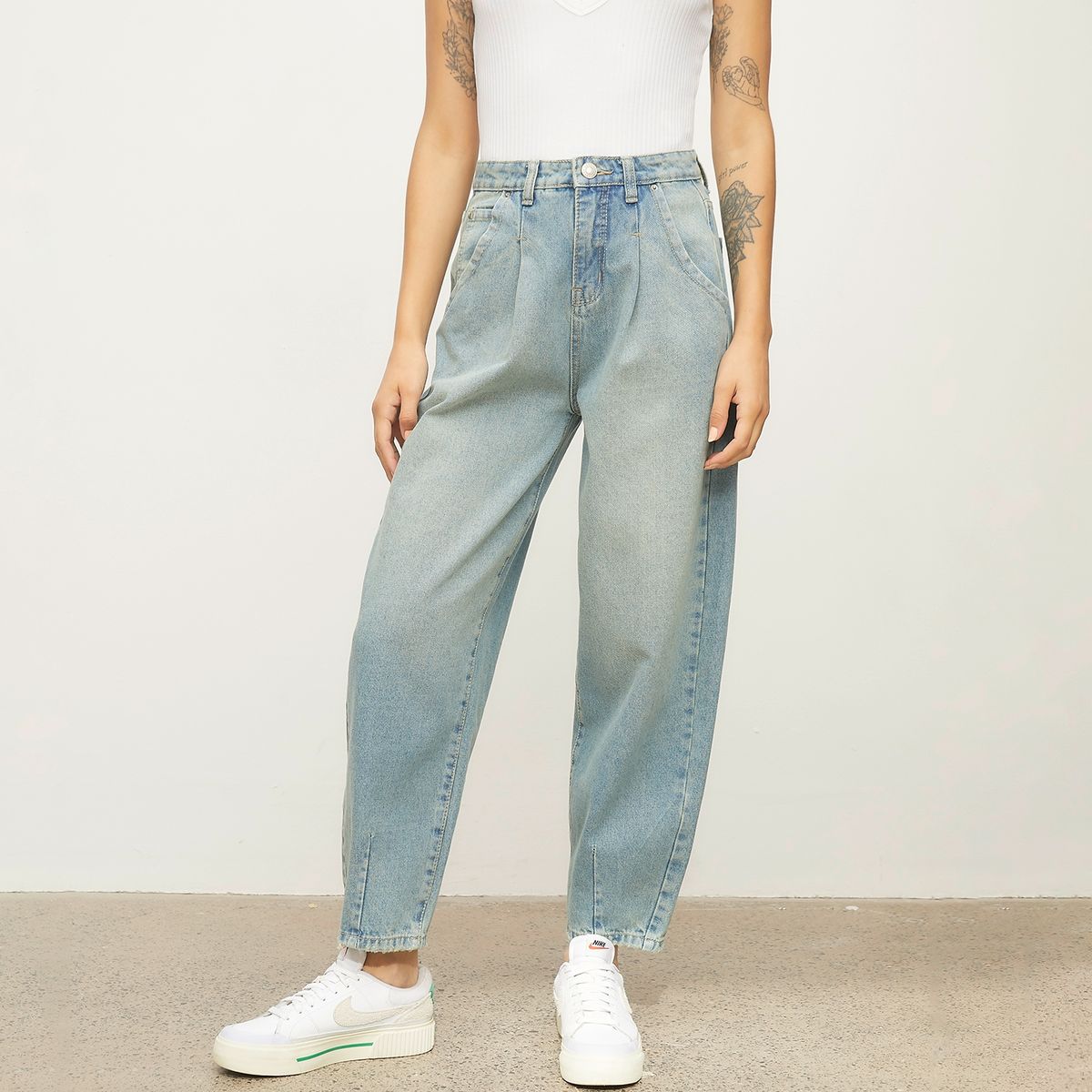 AMERICANINO - Jeans Baggy Tiro Medio Mujer Americanino