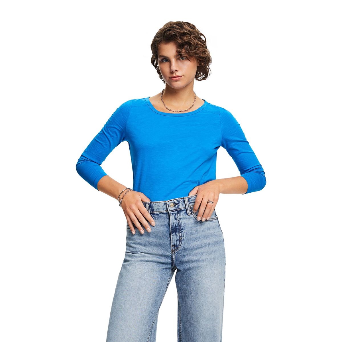 ESPRIT - Polera Manga Larga Algodón Mujer Esprit