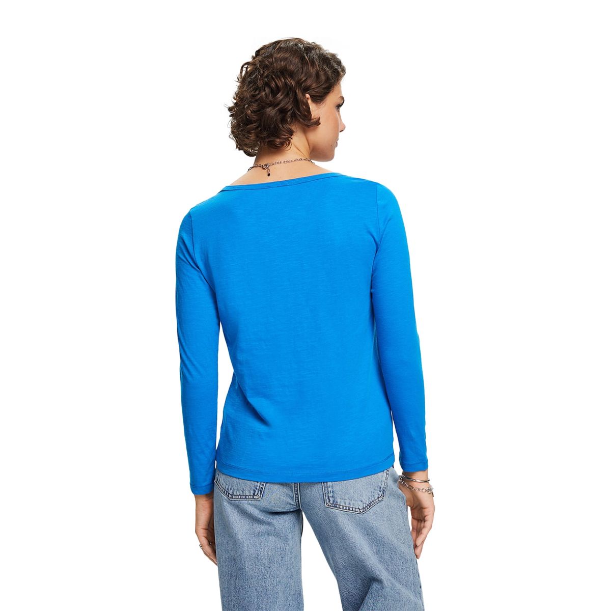 ESPRIT - Polera Manga Larga Algodón Mujer Esprit