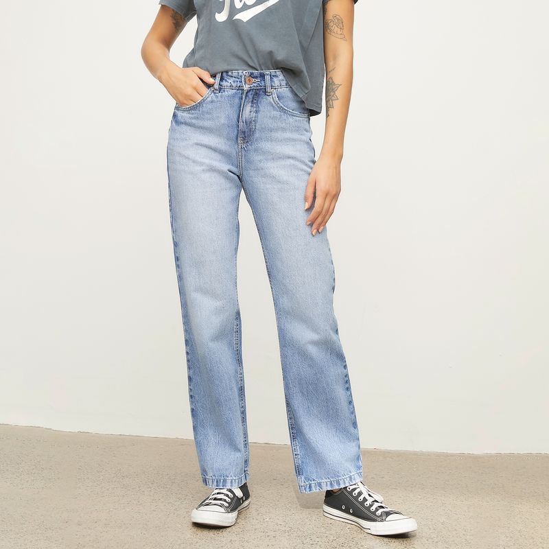 AMERICANINO - Jeans Straight Tiro Medio Mujer Americanino