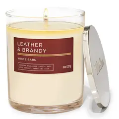 BATH & BODY WORKS - Vela Mediana Leather And Brandy