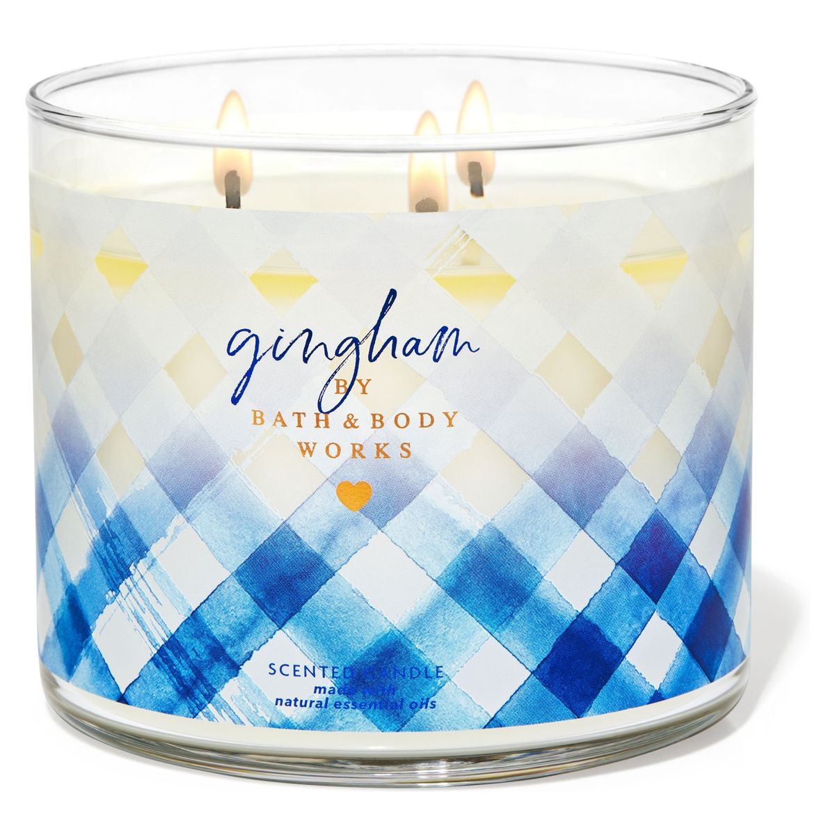 BATH & BODY WORKS - Large Cylinder Candles Gingham Bath & Body Works