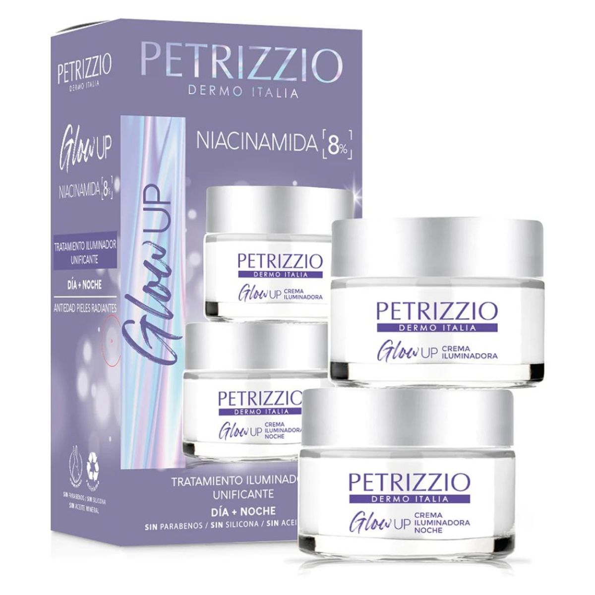 PETRIZZIO - Set De Crema Facial Antiedad Glow Up Día + Noche 2 Unidades Petrizzio