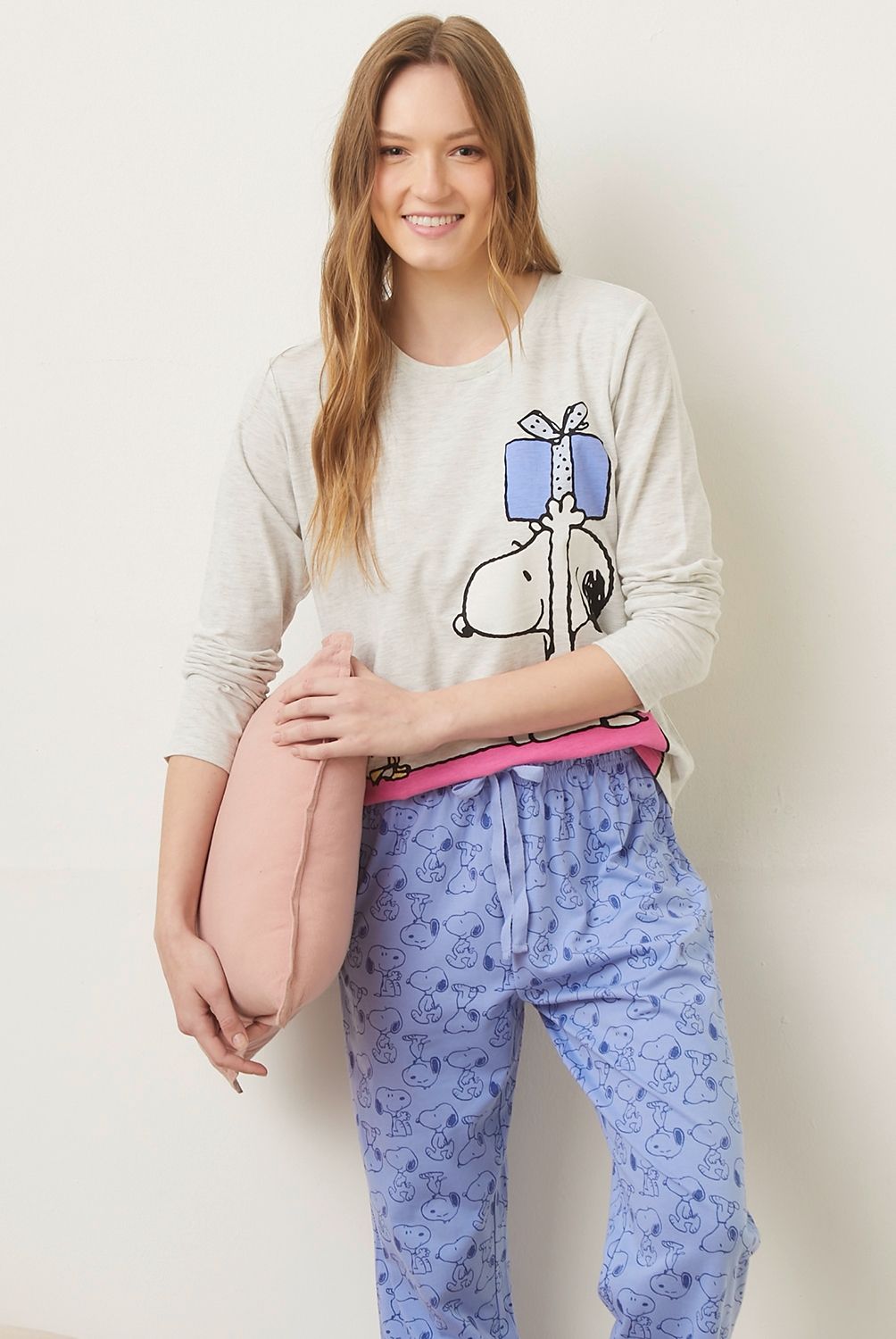SNOOPY - Pijama Manga Larga Mujer Snoopy